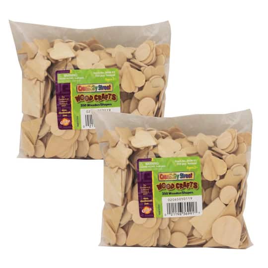 Creativity Street® Assorted Wood Shapes, 2 Packs of 350
